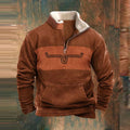 men's relaxed fit quarter-zip pullover in orange
