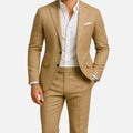 men's relaxed fit two-piece suit in light brown