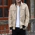 men's relaxed fit utility jacket in khaki