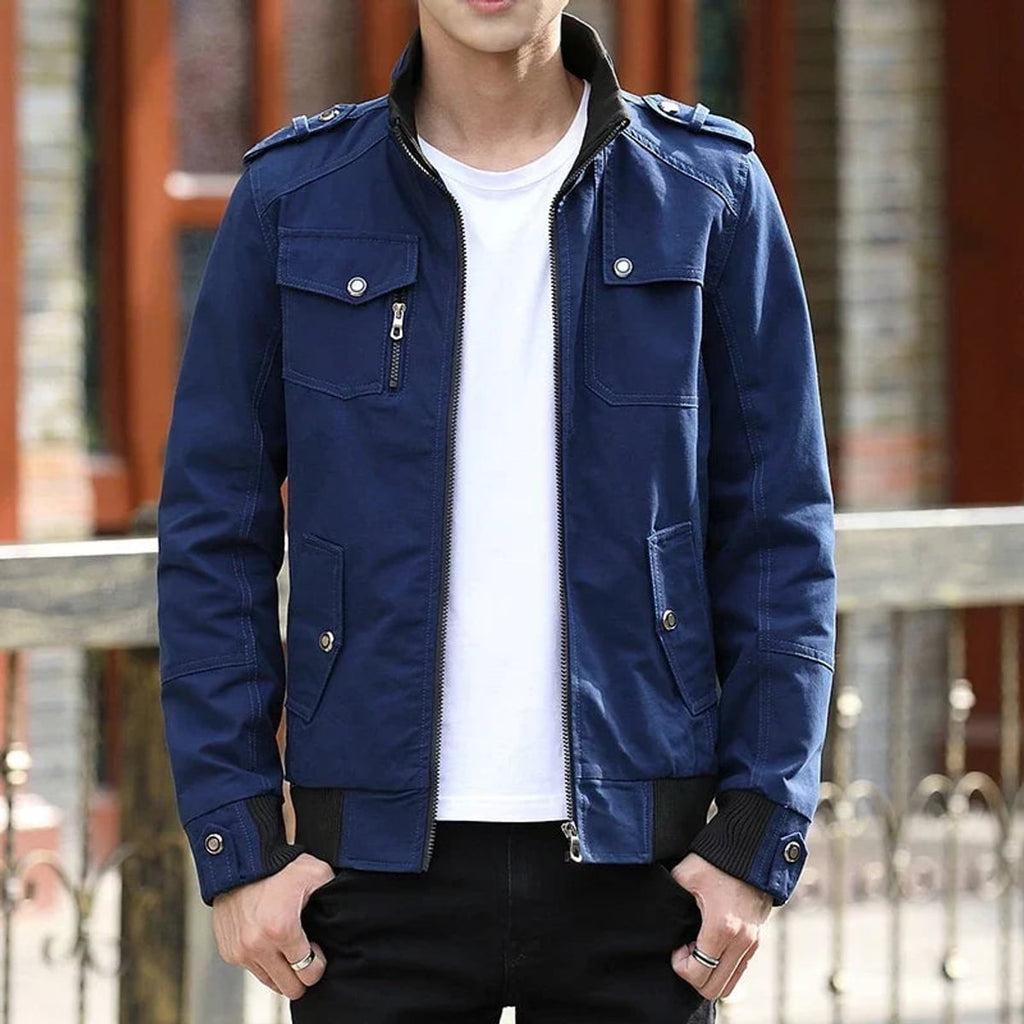 men's relaxed fit utility jacket in blue