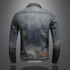 men's relaxed fit zip-up denim jacket in denim
