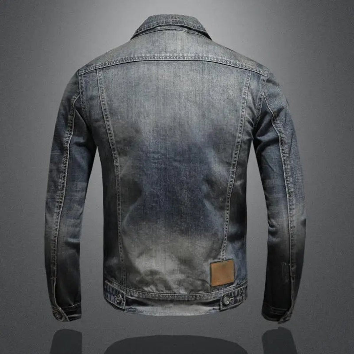 men's relaxed fit zip-up denim jacket in denim