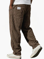 men's relaxed wide leg trousers in brown
