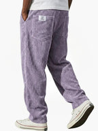 men's relaxed wide leg trousers in purple