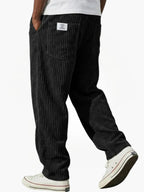 men's relaxed wide leg trousers in black