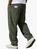 men's relaxed wide leg trousers in green
