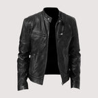 men's slim fit biker jacket in black