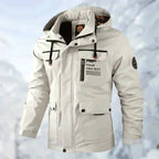 men's slim fit hooded quilted jacket in white