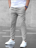 men's slim fit smart casual trousers in gray