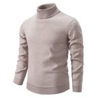 men's slim fit turtle neck jumper in beige