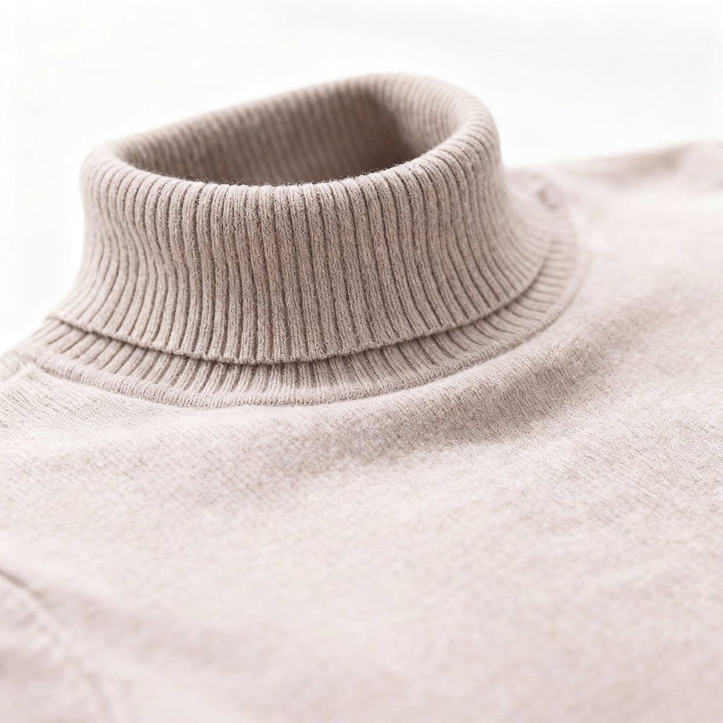 men's slim fit turtle neck jumper in beige