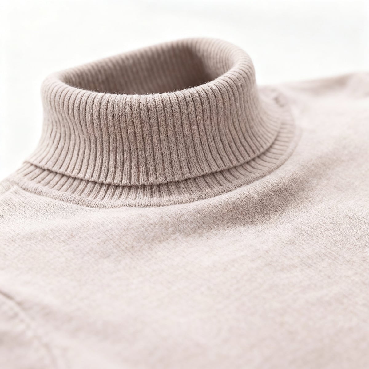 men's slim fit turtle neck jumper in beige