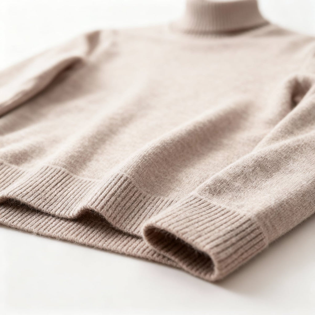 men's slim fit turtle neck jumper in beige