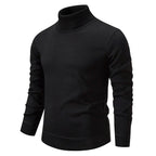 men's slim fit turtle neck jumper in black