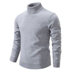 men's slim fit turtle neck jumper in gray