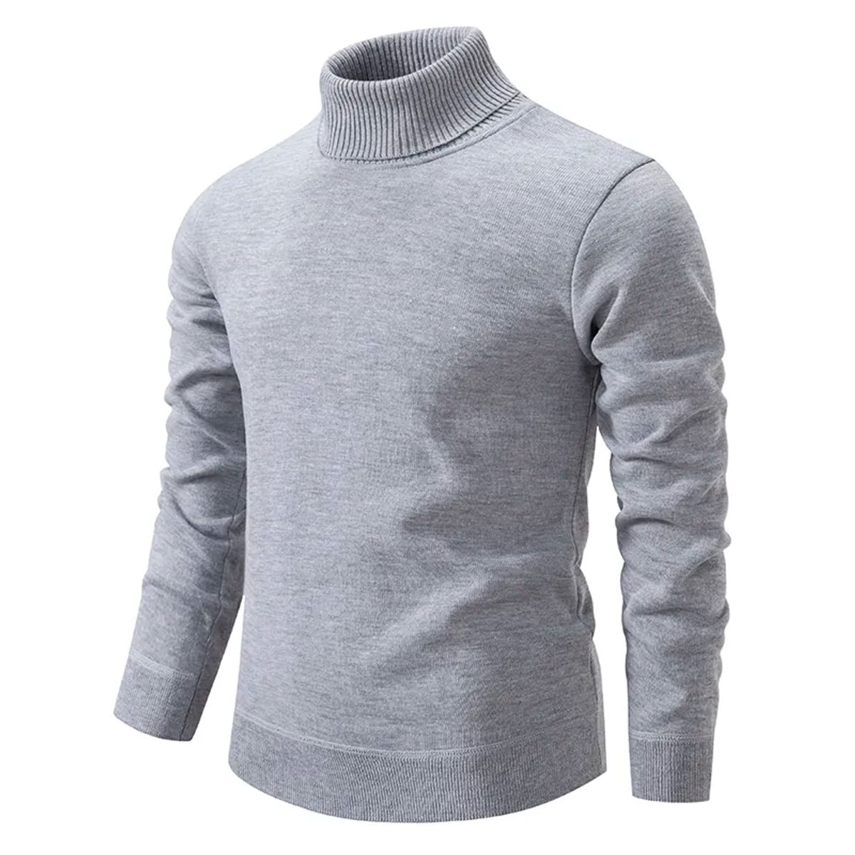 men's slim fit turtle neck jumper in gray