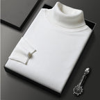 men's slim fit turtleneck sweater in white
