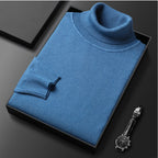 men's slim fit turtleneck sweater in blue