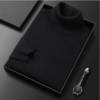 men's slim fit turtleneck sweater in black