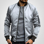 men's slim fit zip-up bomber jacket
