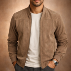 men's suede-look bomber jacket in beige