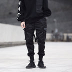 men's tactical jogger cargo trousers in black