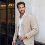 men's unstructured relaxed fit blazer in cream