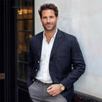 men's unstructured relaxed fit blazer in navy
