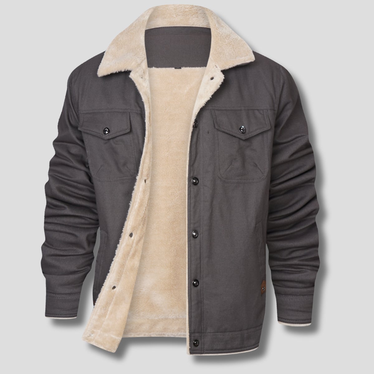 men's vintage bomber jacket in dark gray