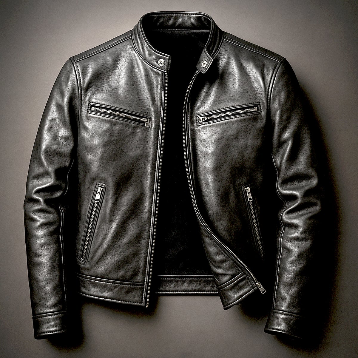 men's vintage style biker jacket