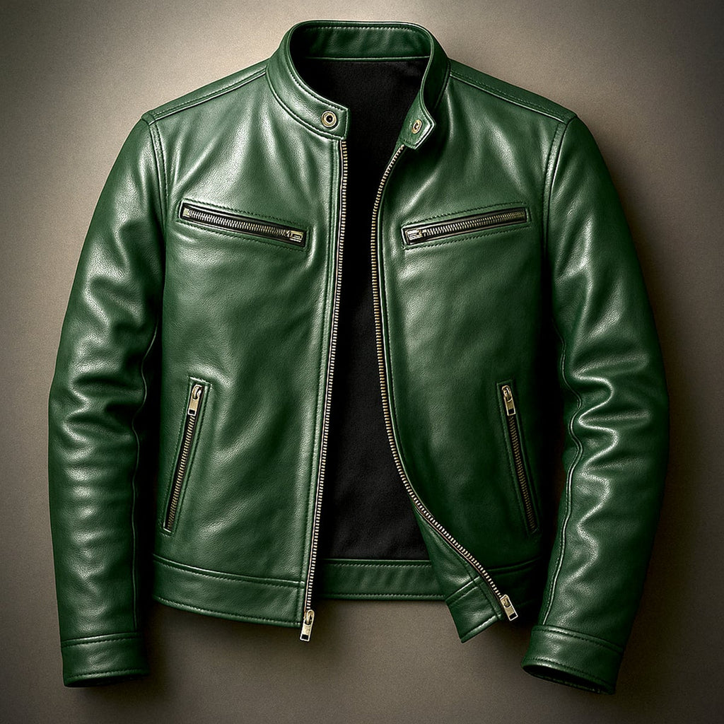 men's vintage style biker jacket
