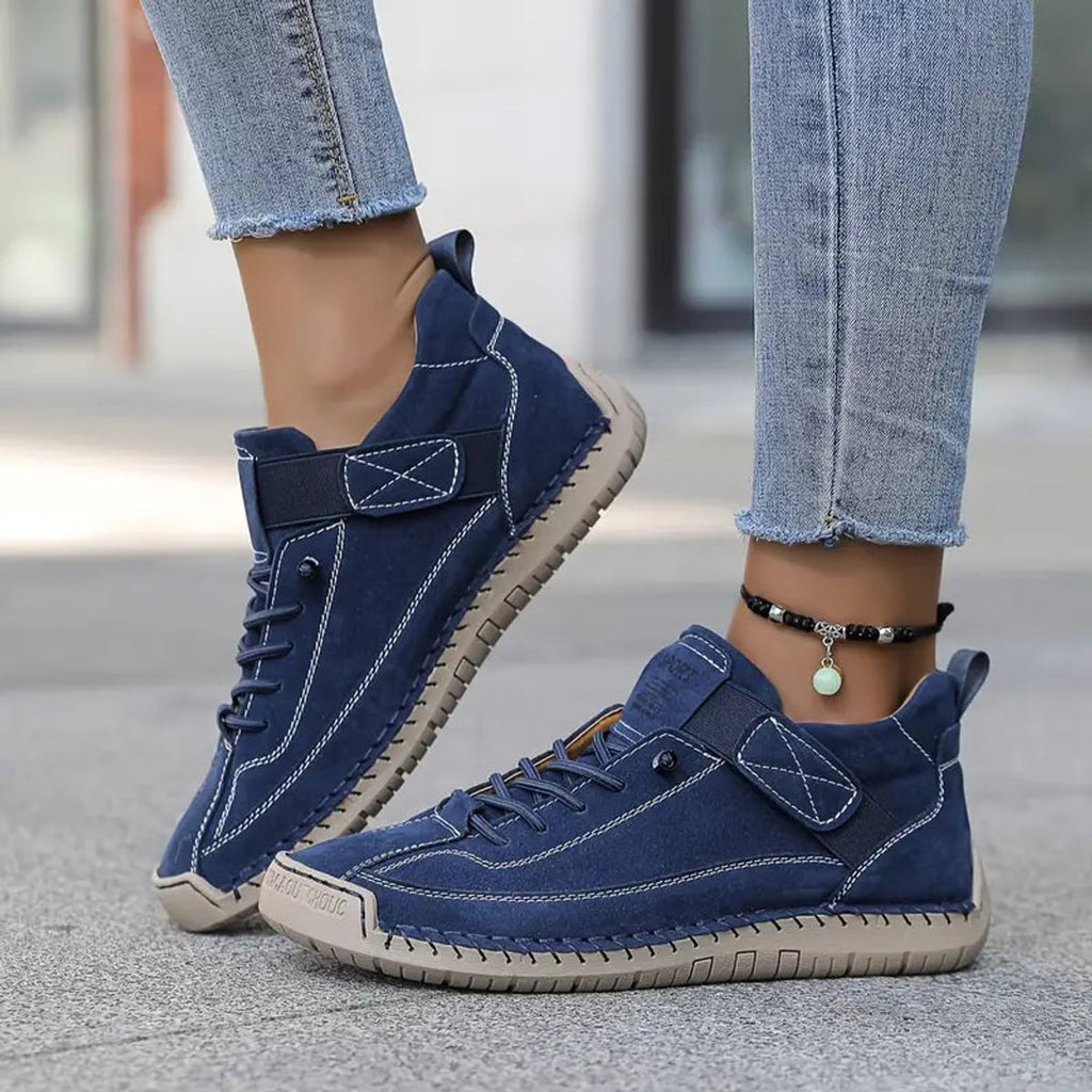 men's wide fit slip-on supportive sneakers in blue