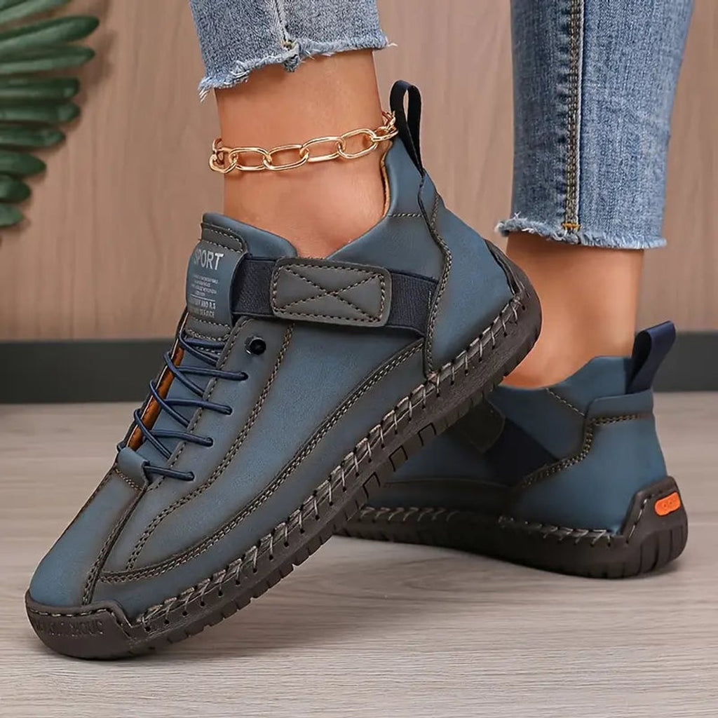 men's wide fit slip-on supportive sneakers in dark blue