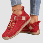 men's wide fit slip-on supportive sneakers in red