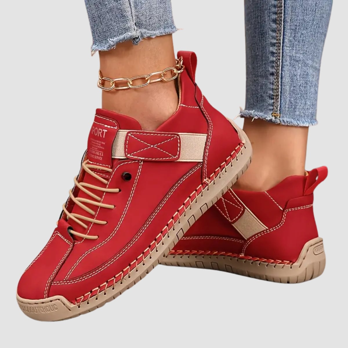 men's wide fit slip-on supportive sneakers in red