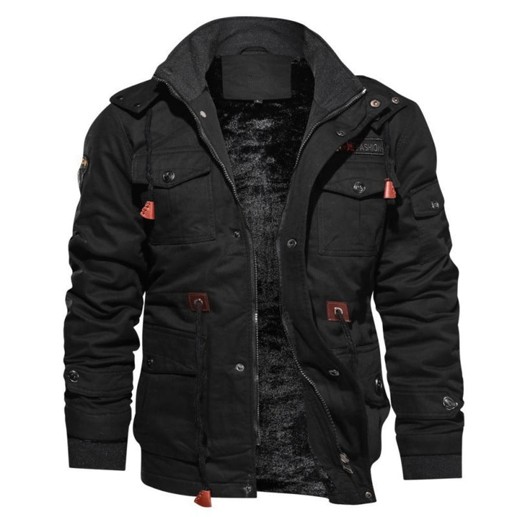 men's zip-up fleece jacket in black