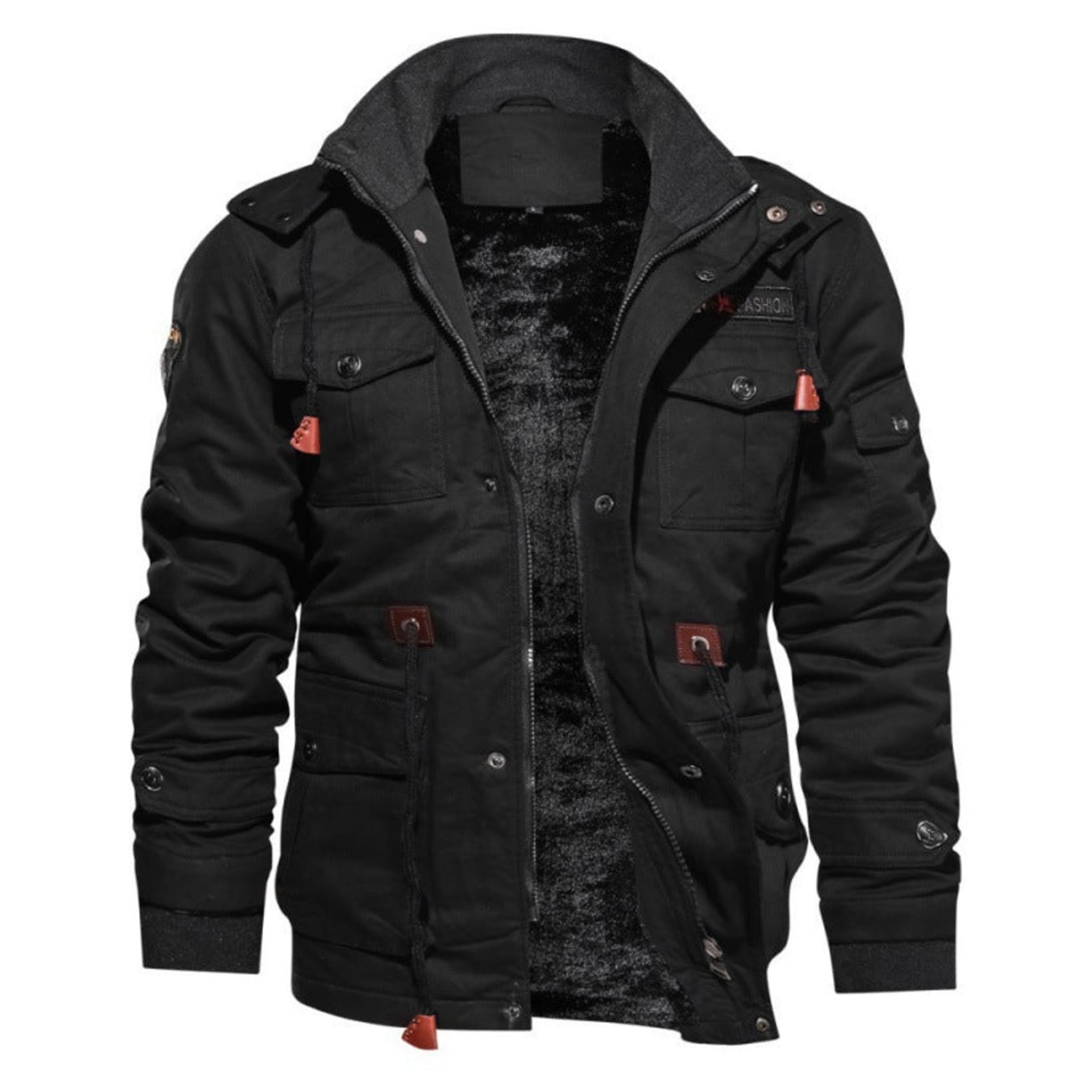 men's zip-up fleece jacket in black