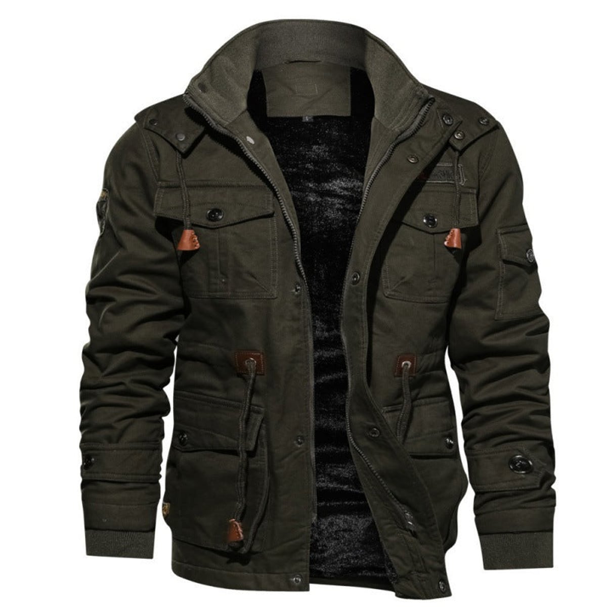 men's zip-up fleece jacket in green
