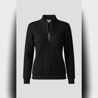 women's cable knit zip neck jumper