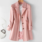 women's classic belted trench coat in pink for women