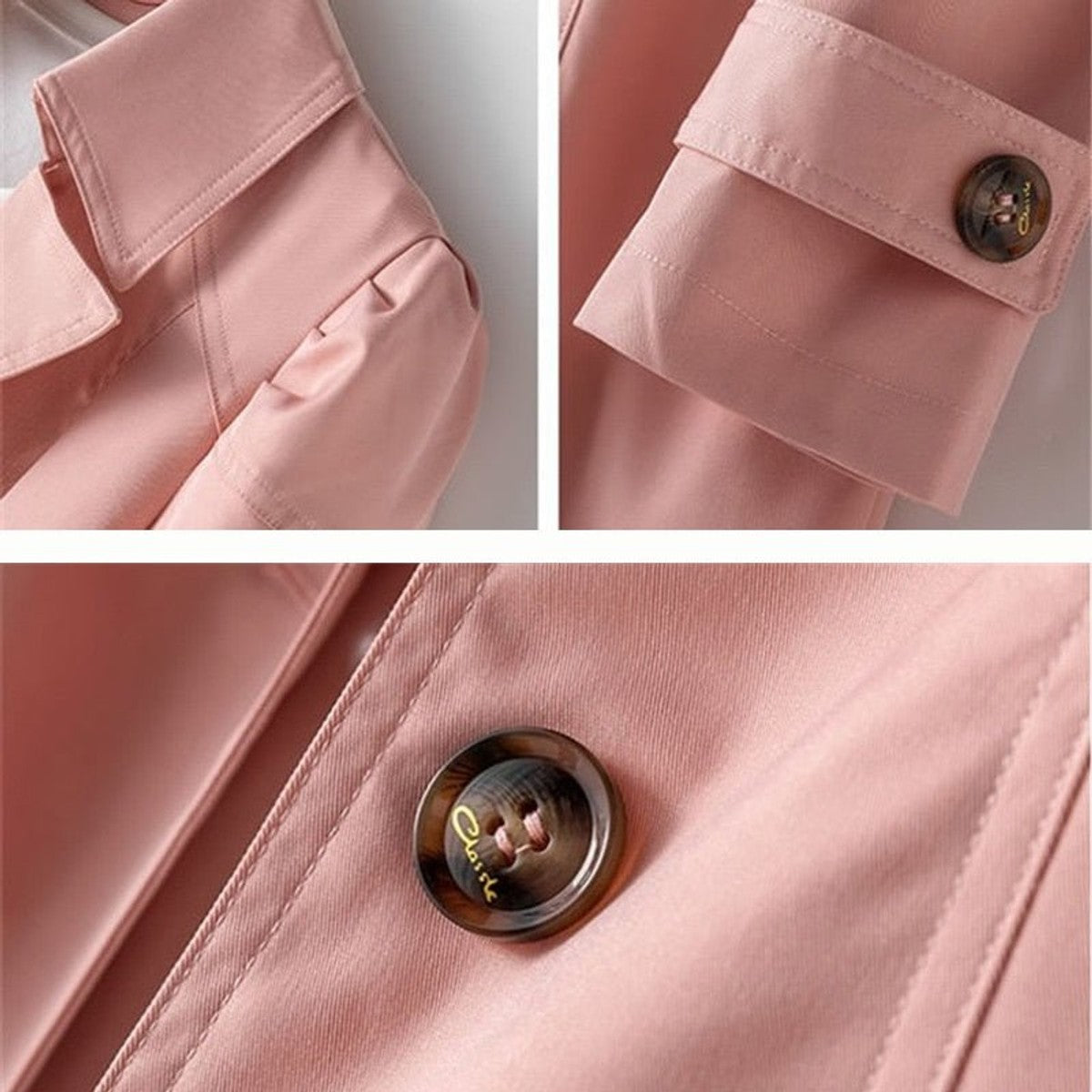 women's classic belted trench coat in pink for women