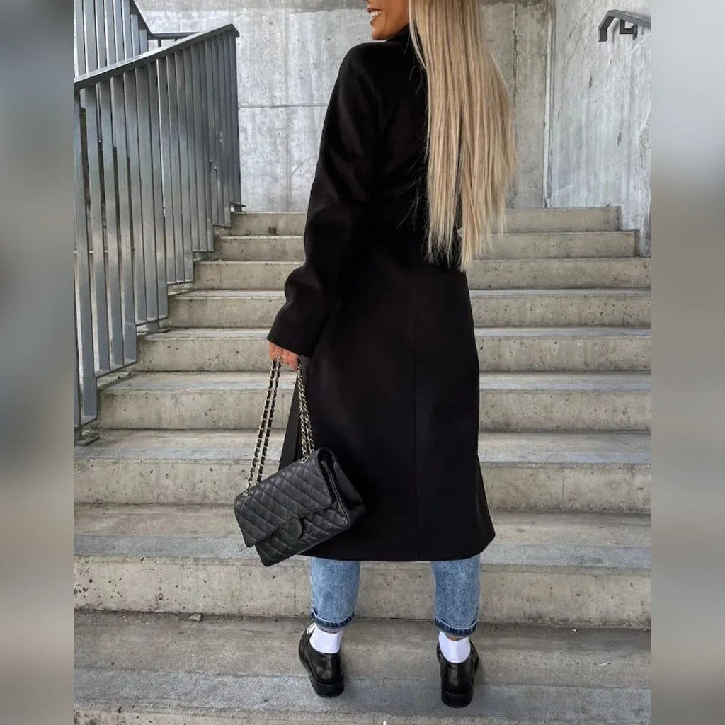 women's classic long sleeve trench coat