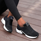 women's cushioned walking trainers in black