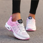 women's cushioned walking trainers in pink