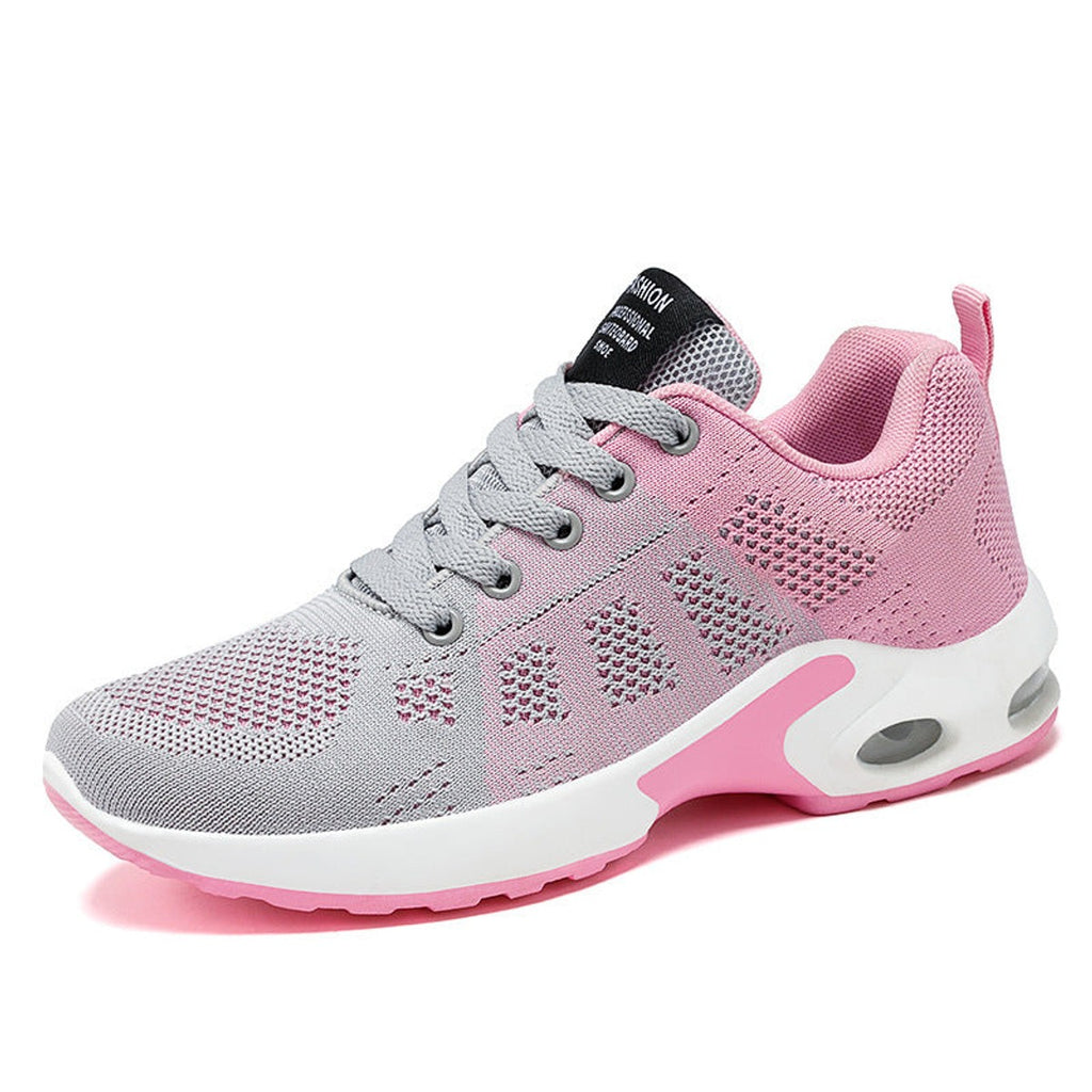 women's cushioned walking trainers in pink