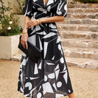 women's floral puff sleeve midi dress in floral