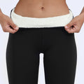 women's high waisted fleece-lined leggings in black