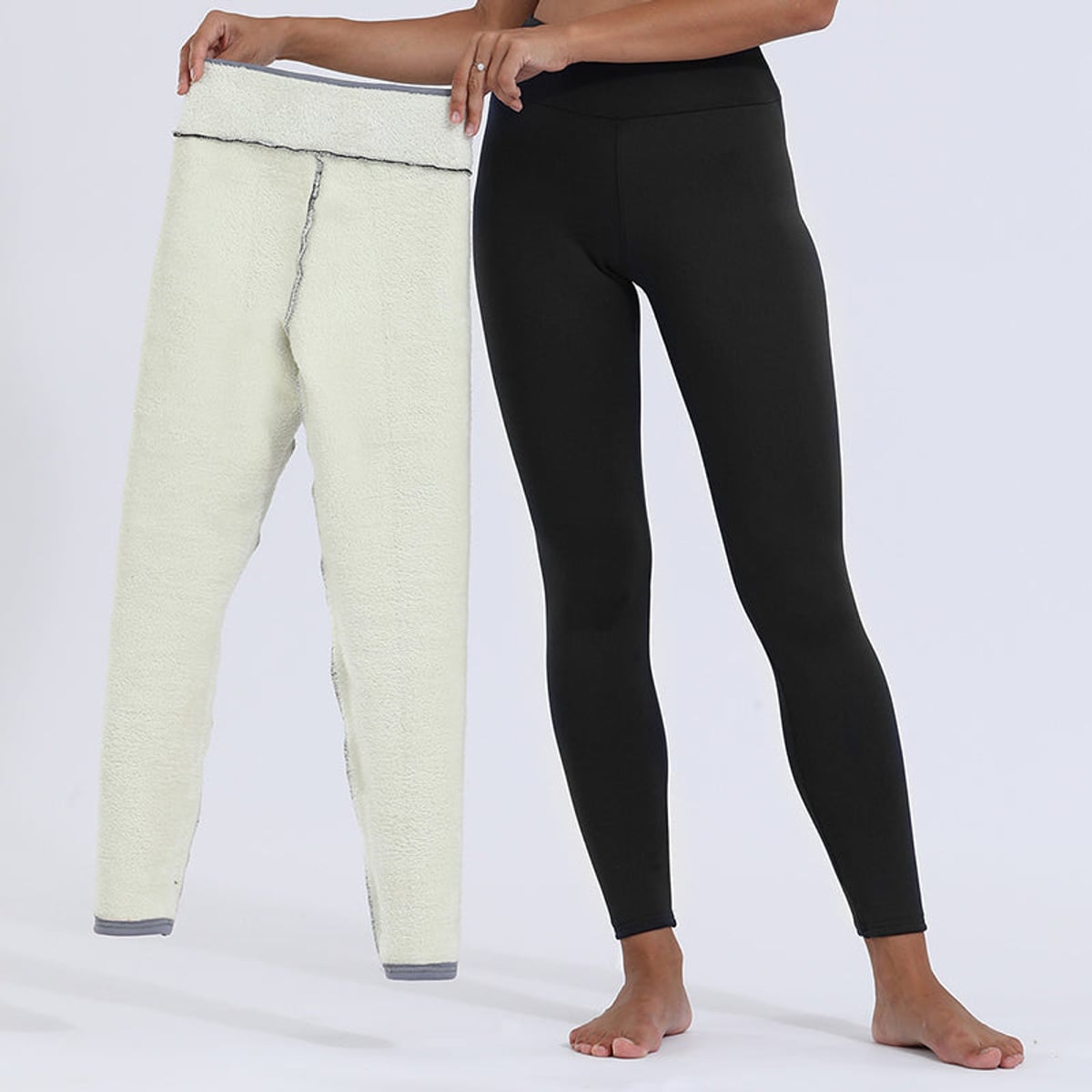 women's high waisted fleece-lined leggings