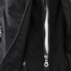women's hooded faux leather biker jacket in khaki for women