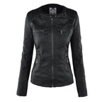 women's hooded faux leather biker jacket in khaki for women